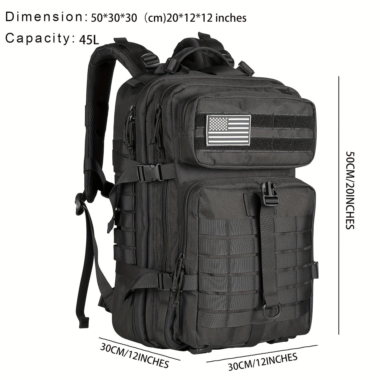 DHS Tactical Backpack with 2 Patches