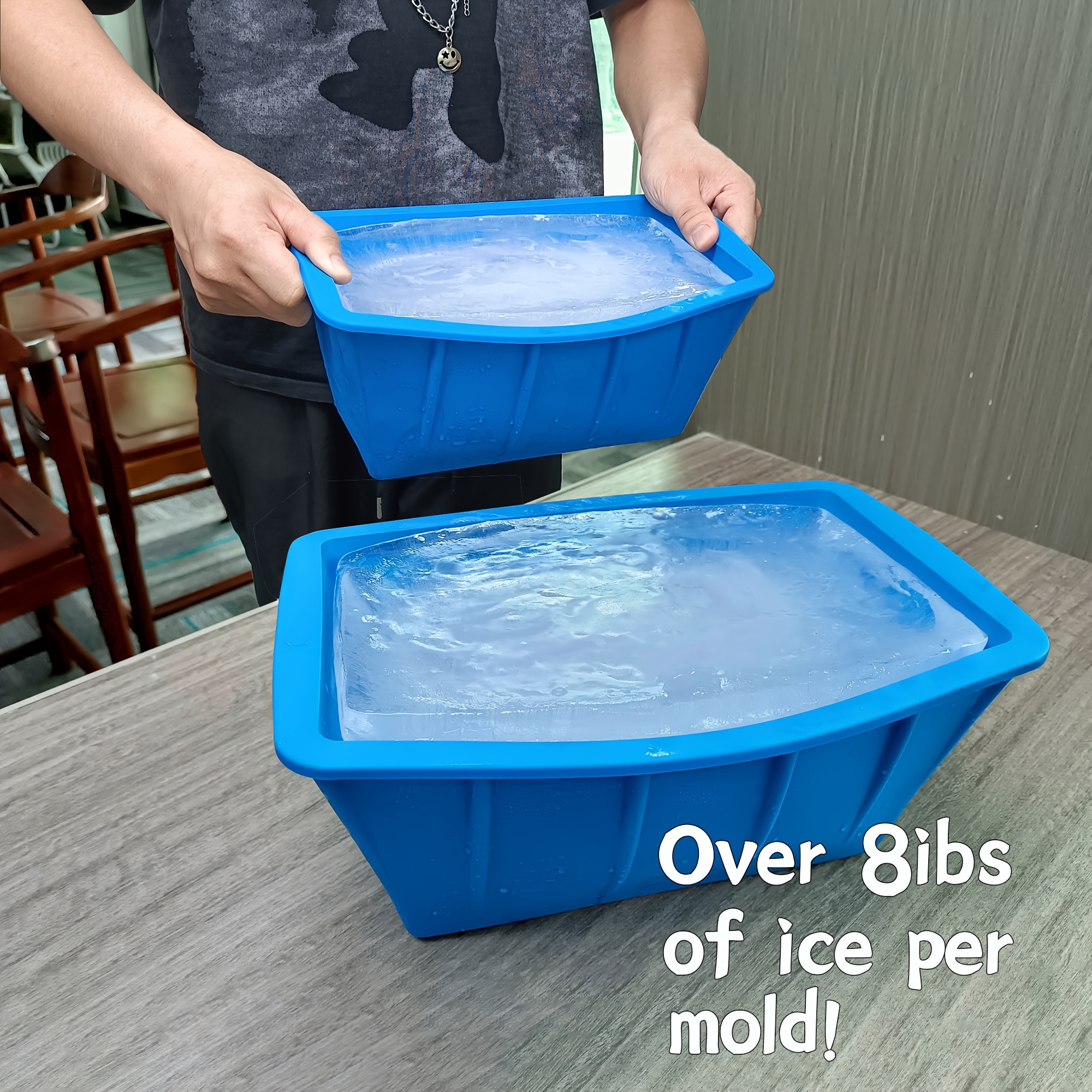 Ice Barrel Ice Block Mold (1 Mold) for Extra Large Ice Blocks (7 lbs) -  Large Ice Cubes for Freezer - Silicone Ice Mold with reinforced Steel