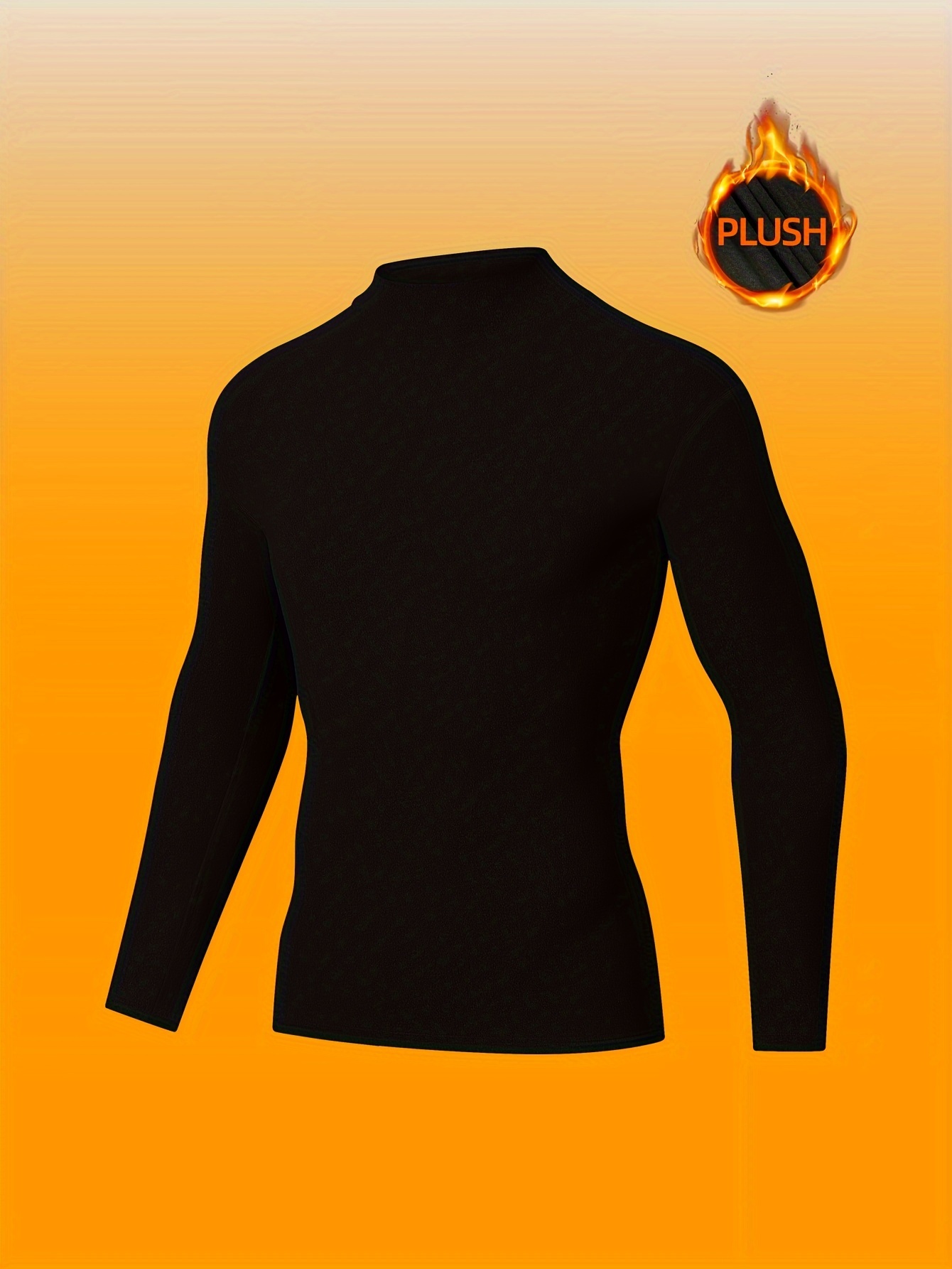 Men's Thermal Shapewear Long Sleeve Round Neck Plush Fleeced - Temu