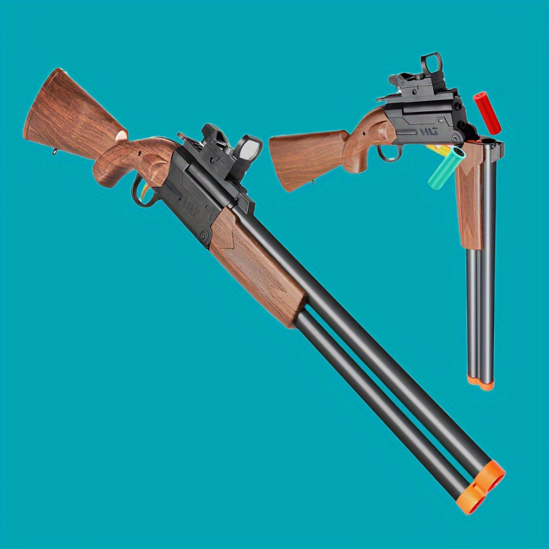  Juguete de escopeta de doble barril con 30 balas suaves y 12  proyectiles de expulsión, pistola de juguete de espuma para niños de 8 a 12  años : Juguetes y Juegos