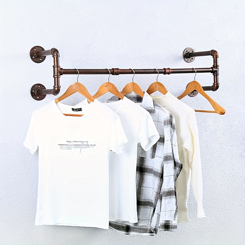 Bronze Industrial Feng Water Pipe Wall mounted Clothing Rack - Temu Canada
