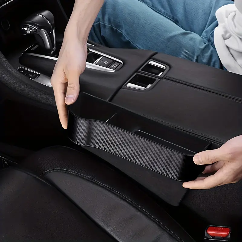 Dual Usb Charger Pu Leather Multifunctional Car Storage Box Seat Gap Filler  Organizer with Cup Rack Interior Decoration