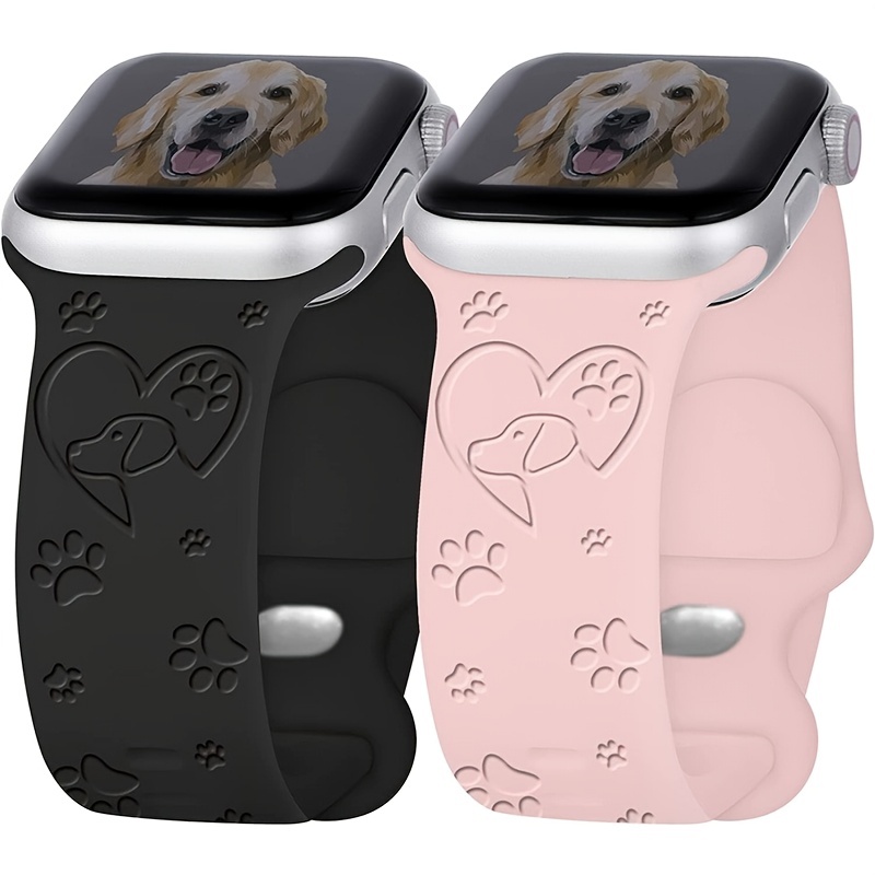 Cute Dog Paw Print Watch Bands -,, - Soft Laser Straps For Series 7, 6, 5,  4, 3, 2, 1 & Se - Temu