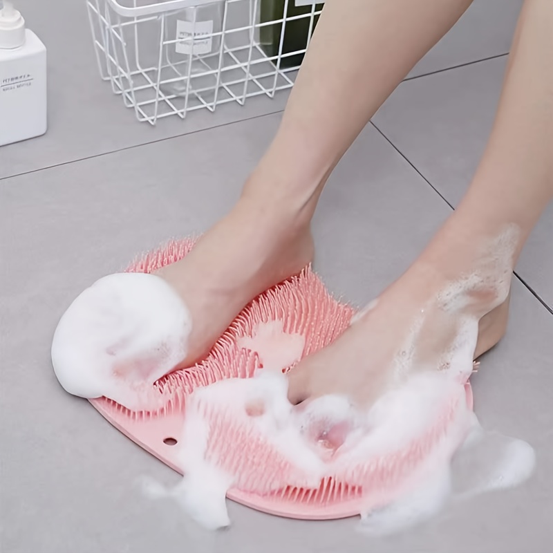 Bath Mat Rabbit Silicone Massage Floor Mat Back Rub Tool Bathroom Non-slip  Pad Foot Wash Dead Skin Removal Shower Room Floor Mat