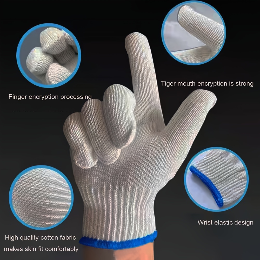 Labor Protection Gloves, Wear-resistant Work Winter Thicker Thin Section Of  White Cotton Yarn, Cotton Thread Nylon Men Workers, Work On The Ground -  Temu