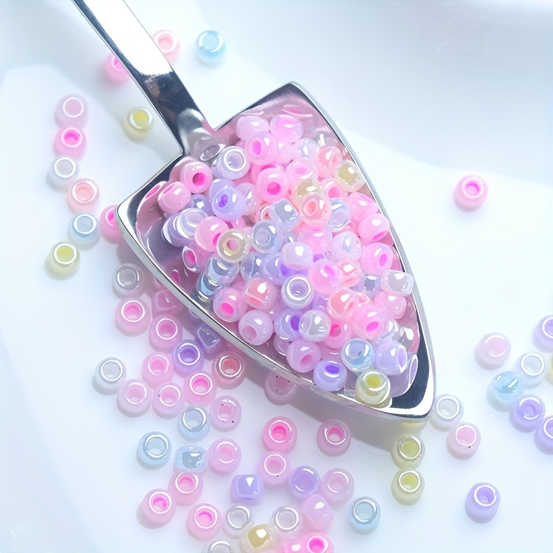 About Candy Color Glass Beads Cream Millet Beads For Diy - Temu