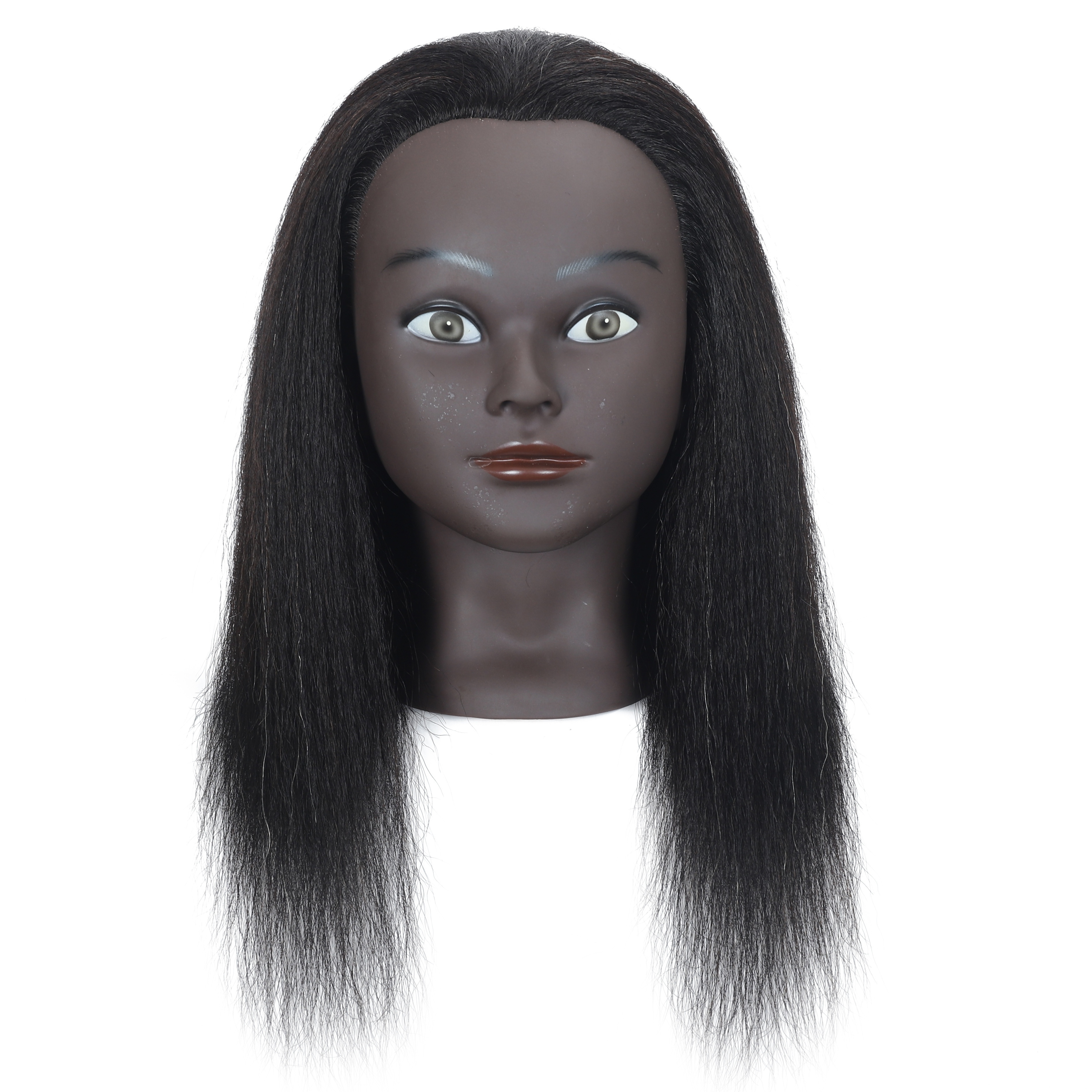 Mannequin head natural 80% human hair used for practicing hair style hairdresser  doll head practice