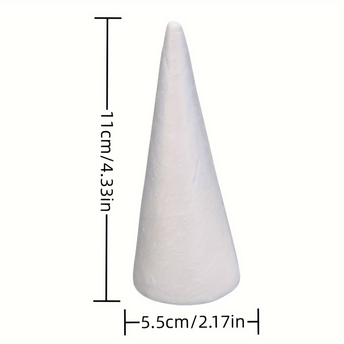 1pc White Foam Cone, 30cm Height And 11cm Bottom Diameter