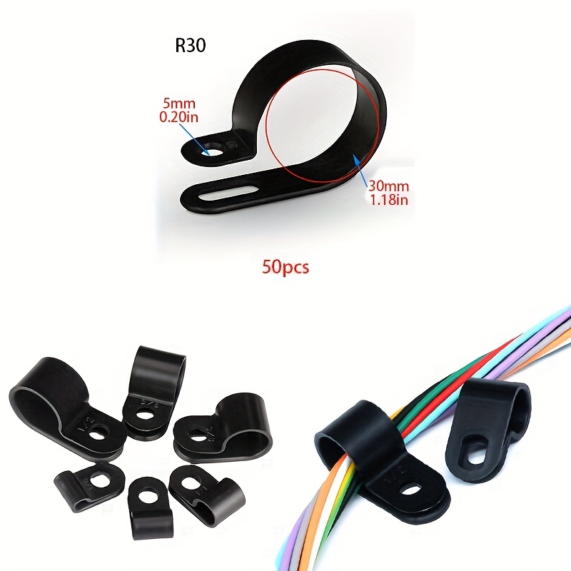 Black Nylon Cable Clip U3.3 U5.2 R6.4 R8.4 R10.4 R13.2. R16 Temu