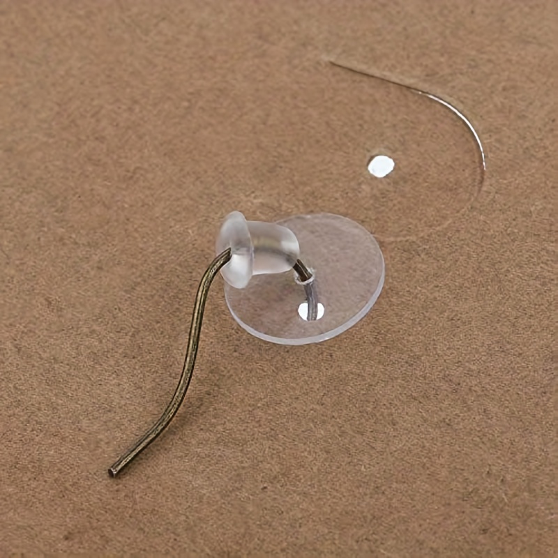 200pcs Clear Plastic Disc & Metal Earring Backs