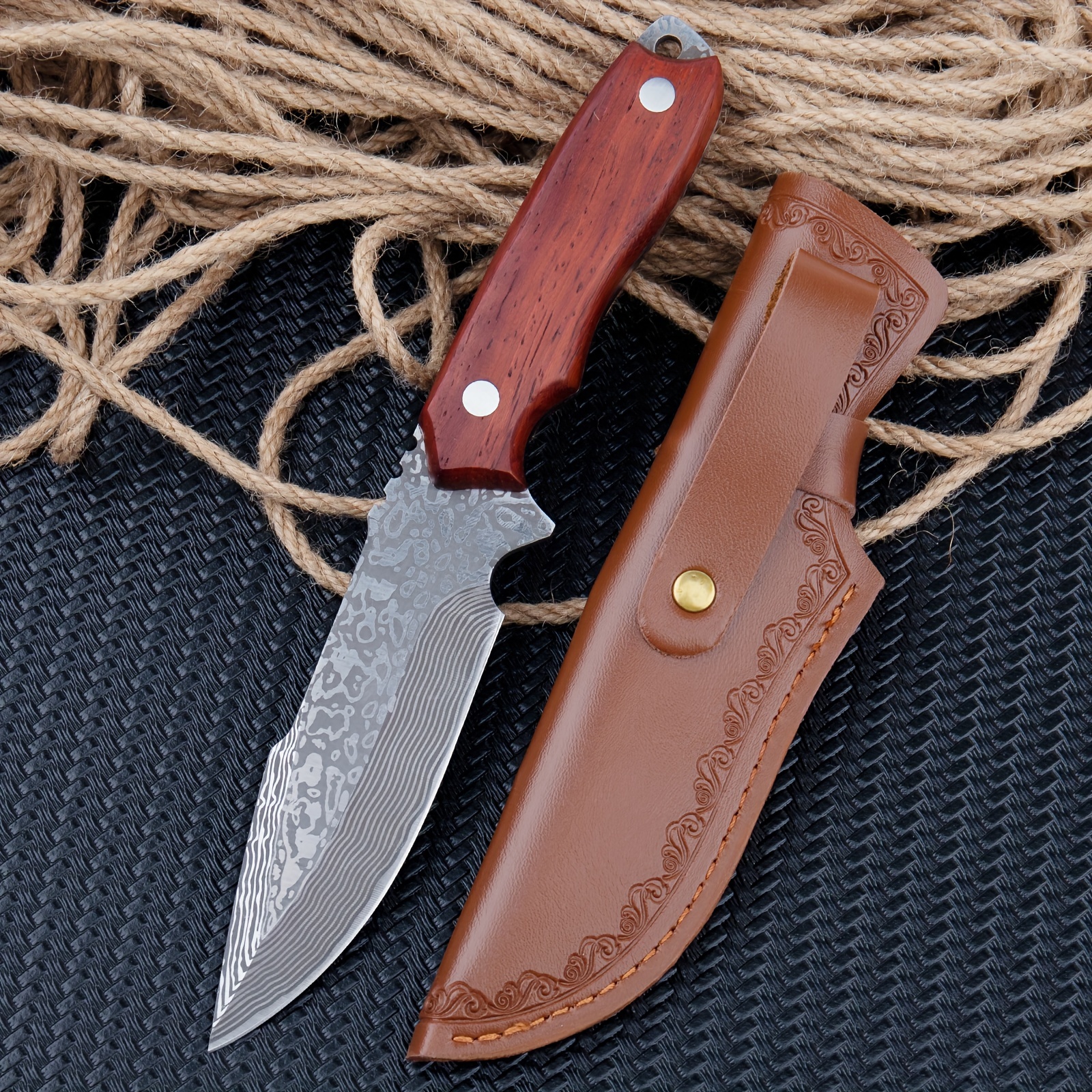 Fixed Blade Outdoor Survival Knife Sheath Full Tang Hunting - Temu