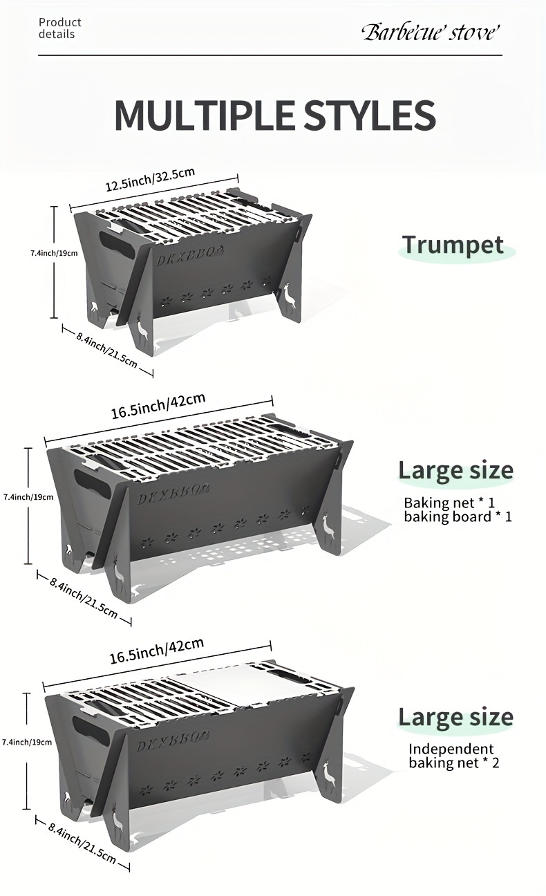 Grill, Outdoor Barbecue Grill, Outdoor Bbq Camping Grill, Folding Compact  Stainless Steel Charcoal Barbeque Grill, Detachable Bonfire Grill Stove,  Suitable For Oven Barbecue, Home, Rv, Bbq Accessories, Grill Accessories -  Temu