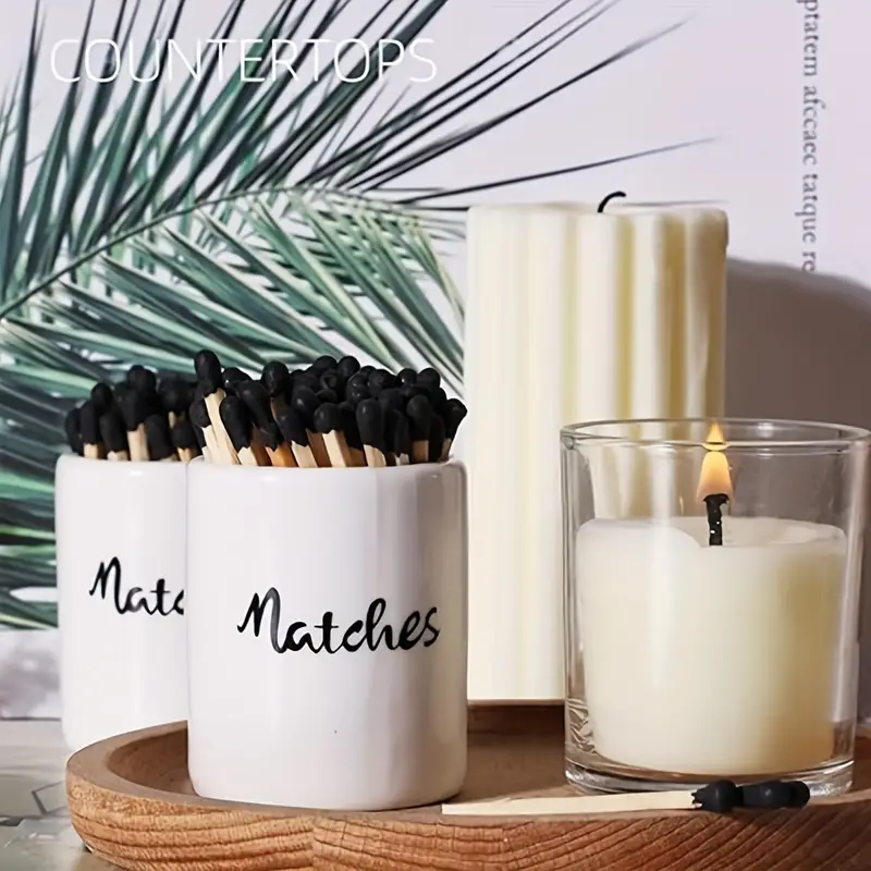 Pottery Match Jars With Matchsticks