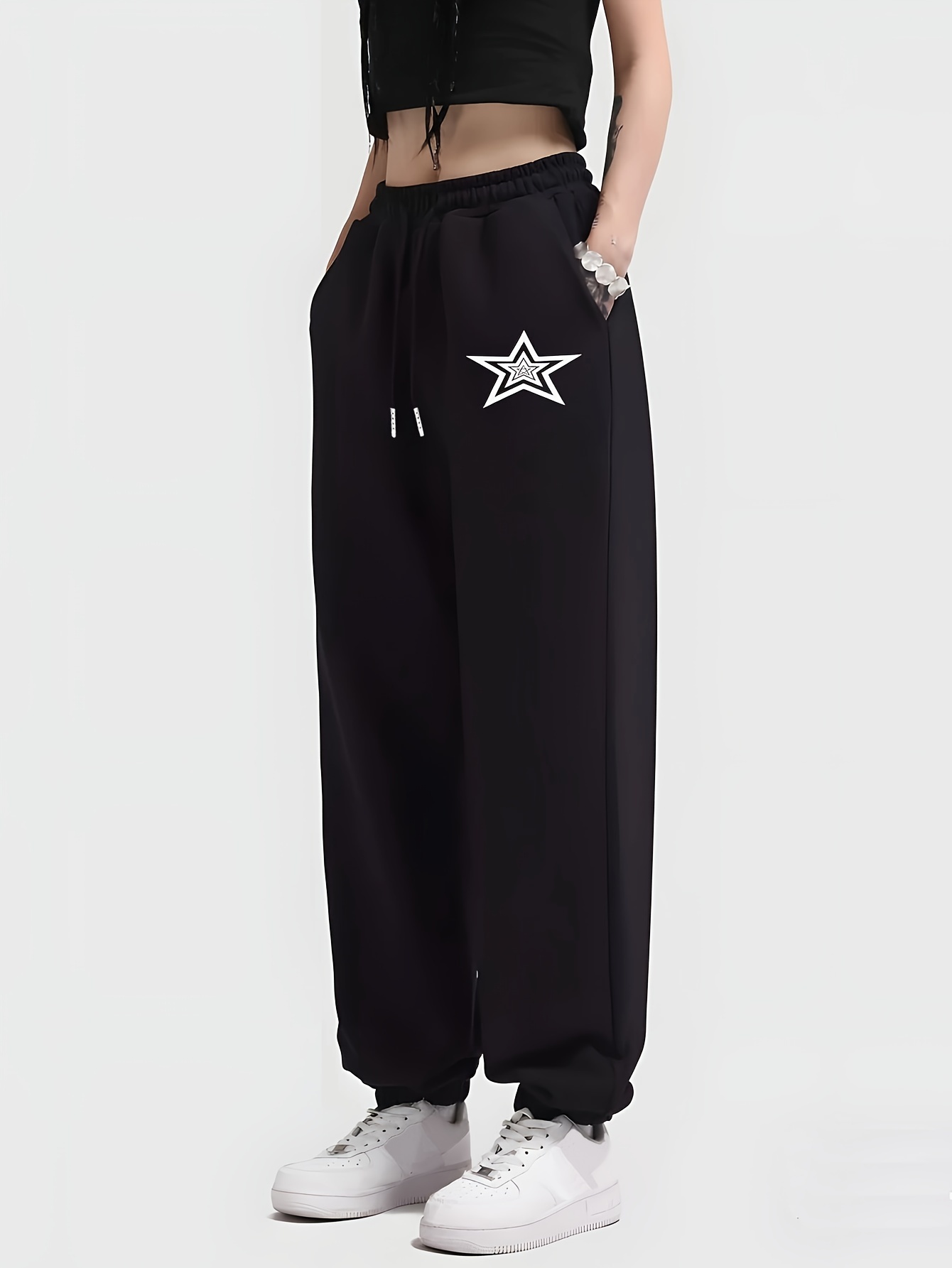 Women's Printed Solid Activewear Jogger Track Cuff Sweatpants
