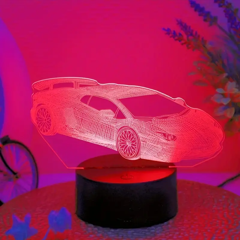 Car 3d Night Light Touch Control 7 Color Changing Ambient - Temu