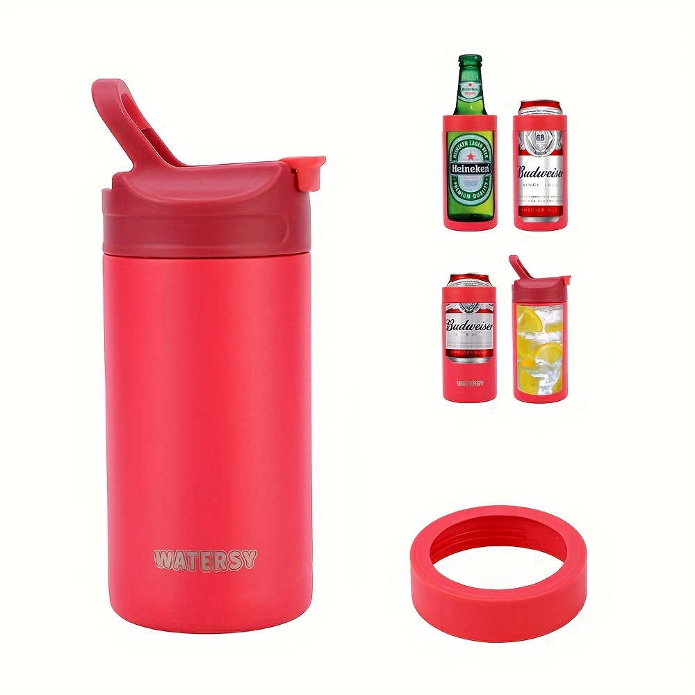 4in1 Sublimation Stainless Steel Can Cooler Holds Standard Cans, Skinny  Cans and Bottles Also 16 Ounce Tumbler 