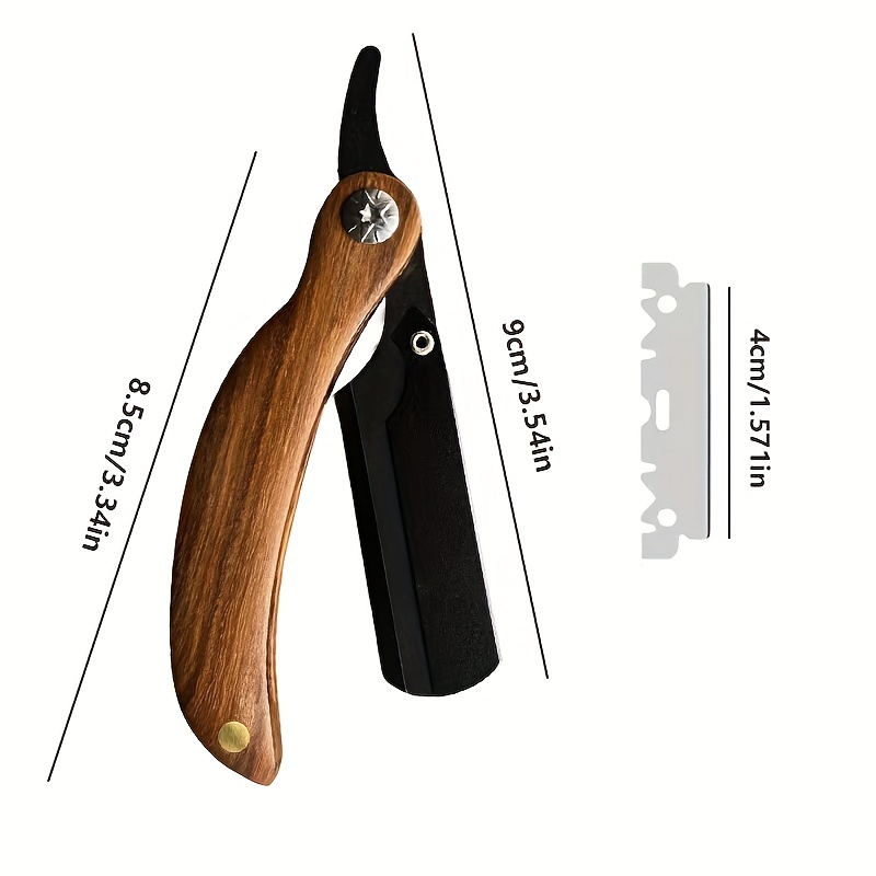 Men's Wooden Straight Edge Razor, Professional Barber Tool