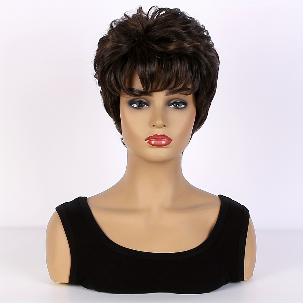 

Fiber Wig For Women - , 10-inch Short Curly Wave, Synthetic Mixed , Cap, 100% Density, & Party Wear