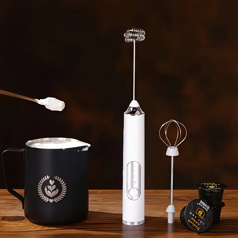 2-in-1 Handheld Electric Blender and Milk Frother - Perfect for Coffee,  Smoothies, and More!