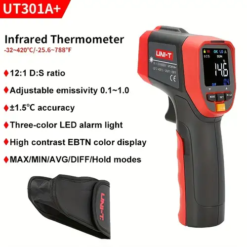 Thermomètre digital infrarouge à laser simple (+ fonctions hygromètre et  psychromètre)
