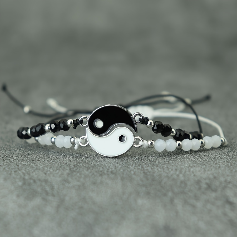 2pcs Ying Yang Coppia Bracciali Braclet Intrecciato A Mano - Temu Italy