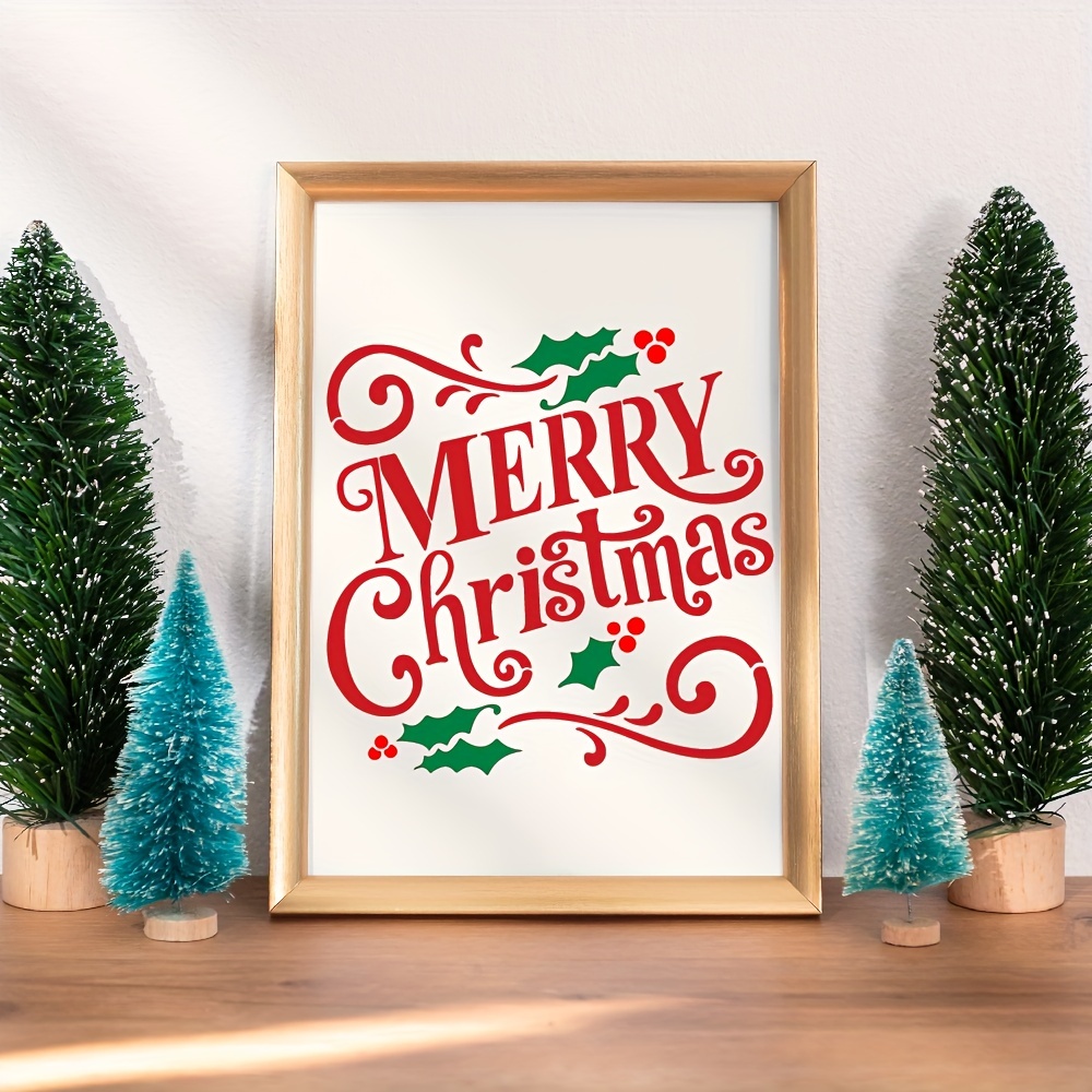 21 PCS Merry Christmas Stencils for Painting Christmas Stencils Template  Plastic Reusable Stencils for Christmas Decor Fabric Canvas Furniture,  Wall