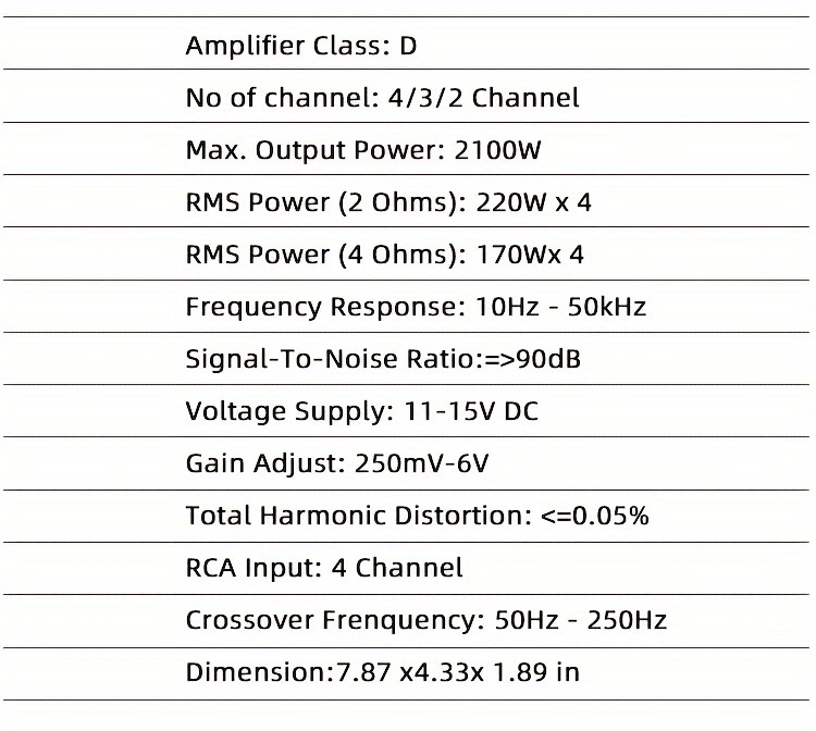 Amplificatore Auto 4 Canali Classe Ab 12v Amplificatore - Temu Italy