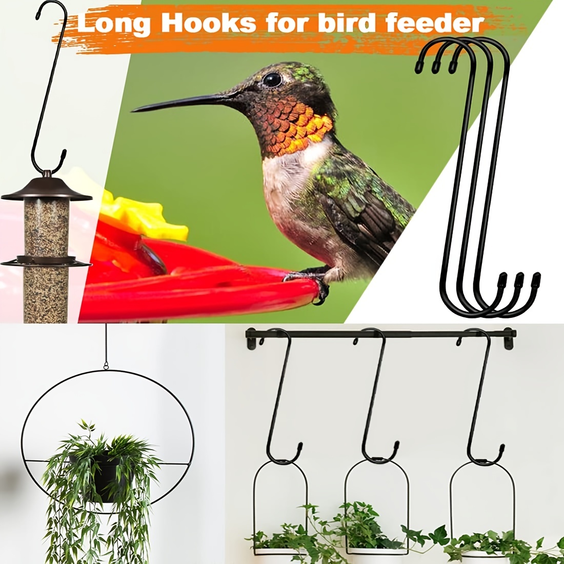 SIRAAJ&SONS Hooks for Hanging Plants (Pack of 10)- Heavy Duty Long