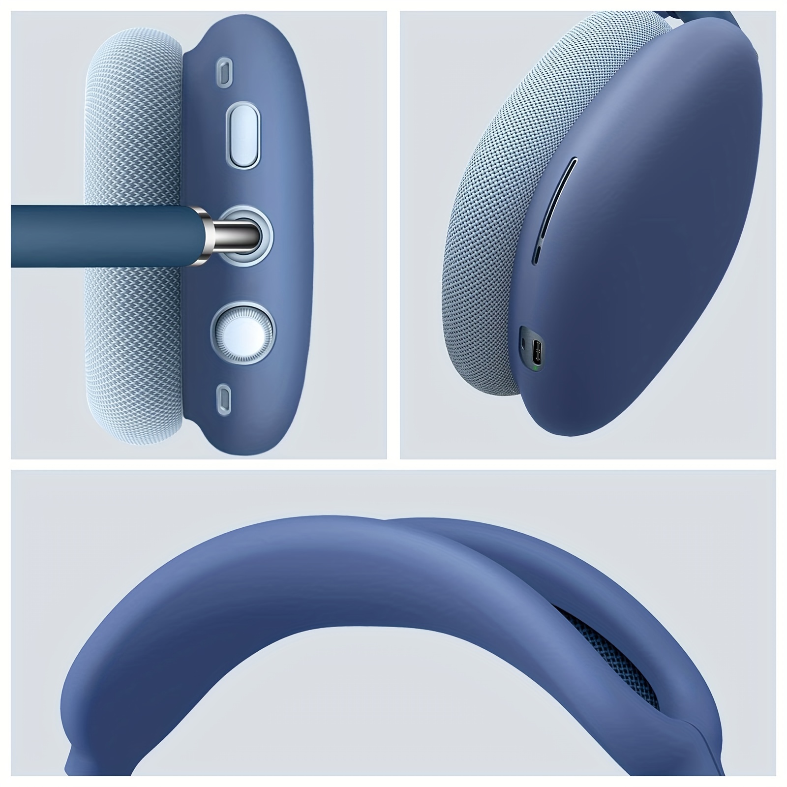 Fintie Funda de silicona para auriculares AirPods Max, funda antiarañazos y  funda para diadema para AirPods Max, accesorios protectores de piel para
