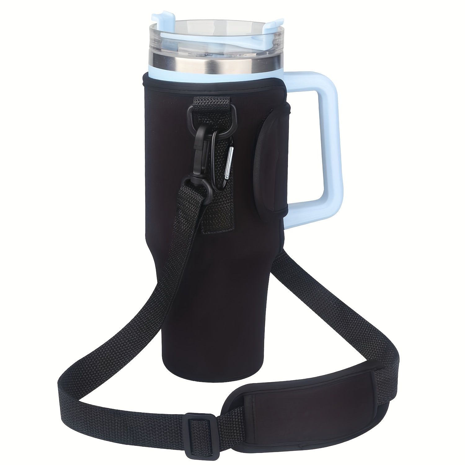 Water Bottle Holder With Strap Pouch And Handle, Fits Stanley Quencher 40oz