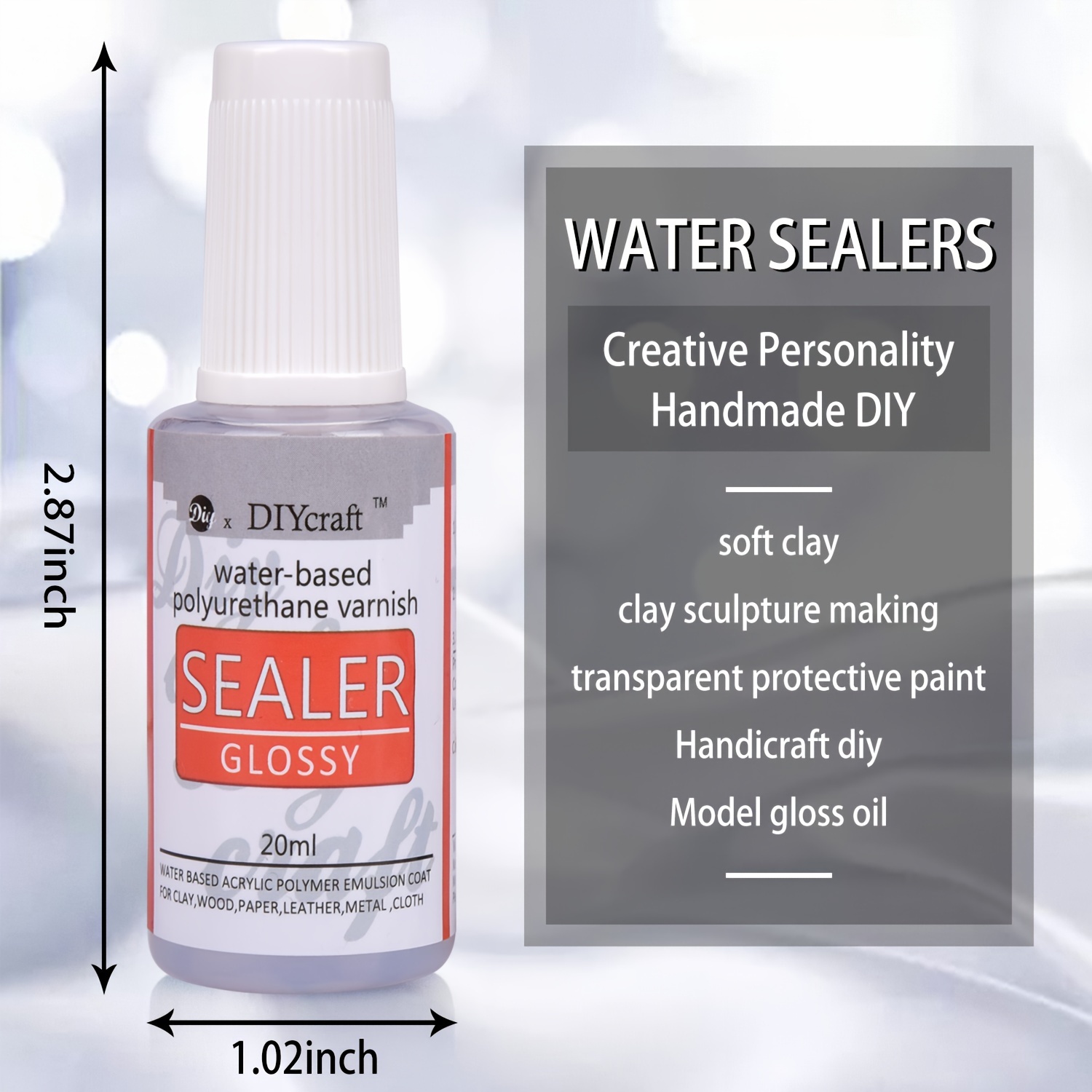 Water Based Acrylic Polymer Emulsion Coat For Clay, Wood, Paper, Leather,  Metal, Resin, And Cloth, Gloss Matte Water Base Sealer Water Resistance  After Dry (20mlmatte, 20mlglossy, 20mlglossy+20mlmatte) - Arts, Crafts &  Sewing 