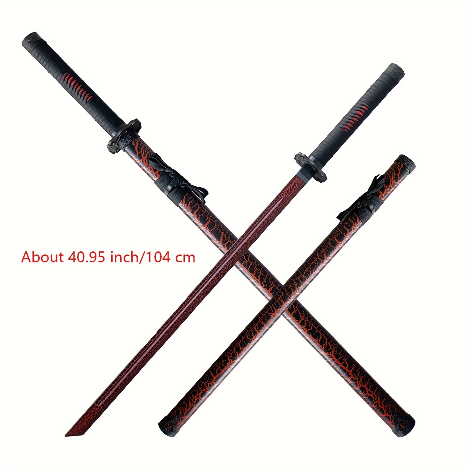2 Espadas de juguete de ninja de dragón de plástico de 24 pulgadas de color  negro
