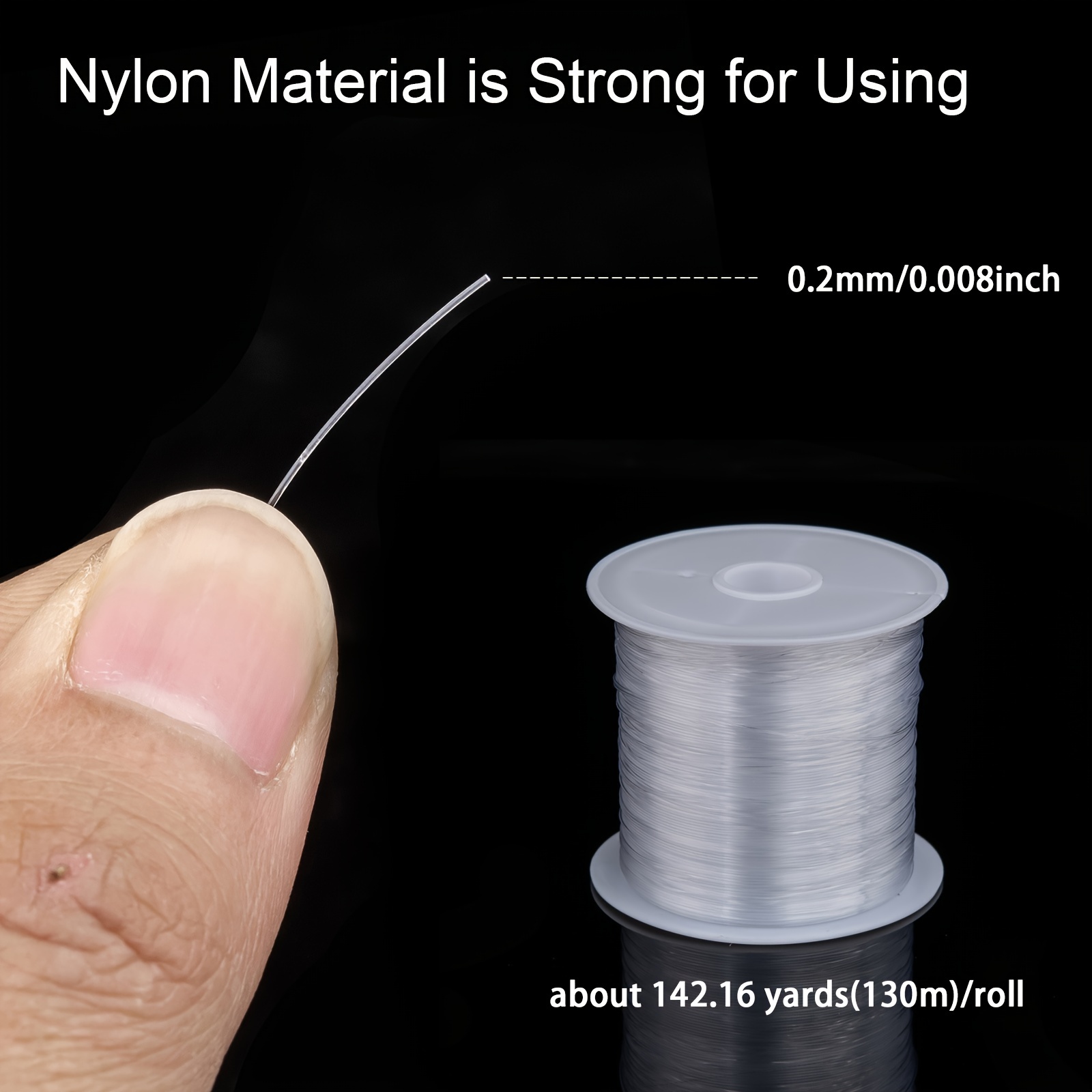  0.25mm Clear Nylon String Non-Stretchy Beading Threads