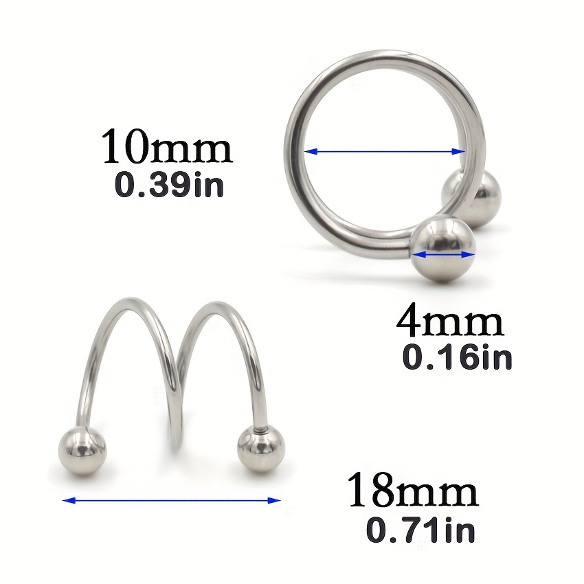 Spiral Hoop Earring Stainless Steel Double Ear Piercing Cartilage