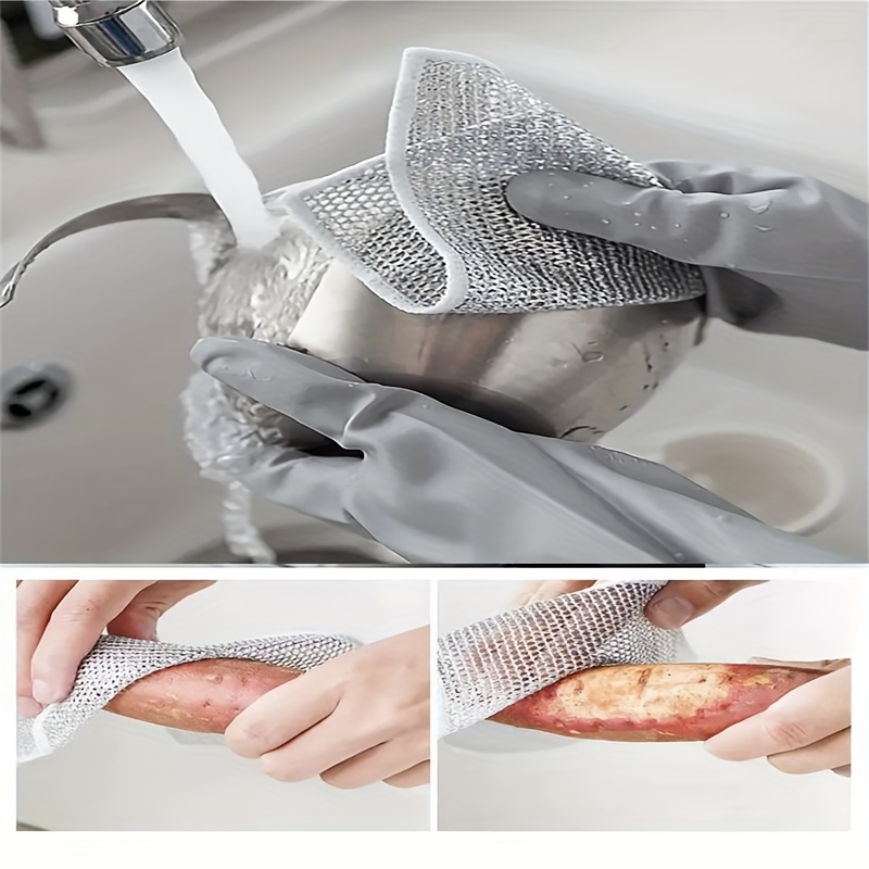 Silver Wire Dishwashing Cloth Replaces Steel Wire Ball - Temu