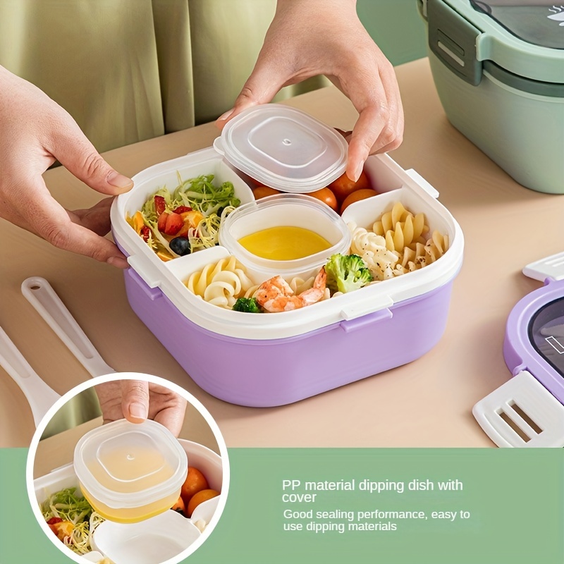 Salad Lunch Container To Go, 1700ml/58oz Salad Bento Box with