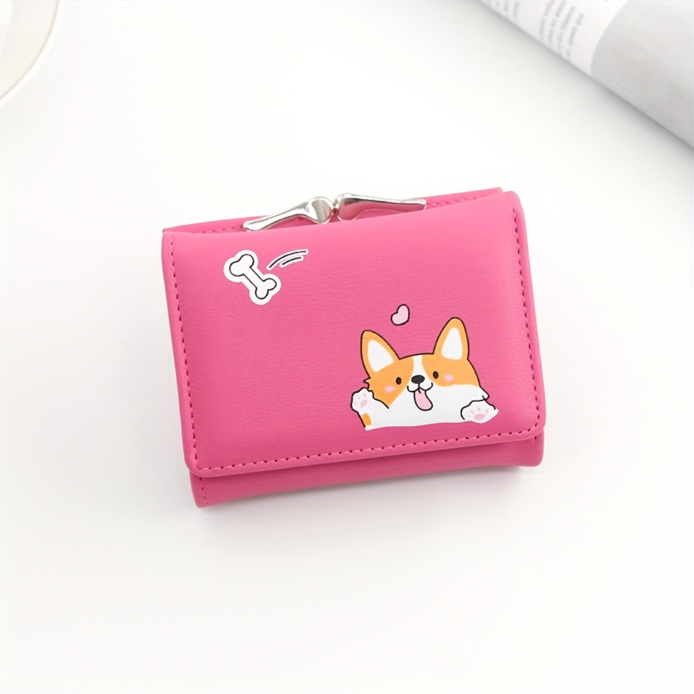 Women Kawaii Corgi Dog Wallets Pocket Purse Girls Card Holder