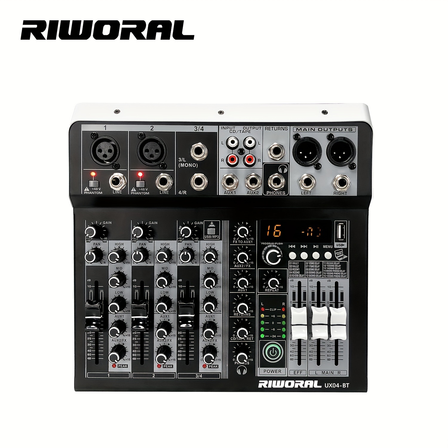 Riworal Ux04 Professional Audio Mixer 4 channel Mixer For - Temu