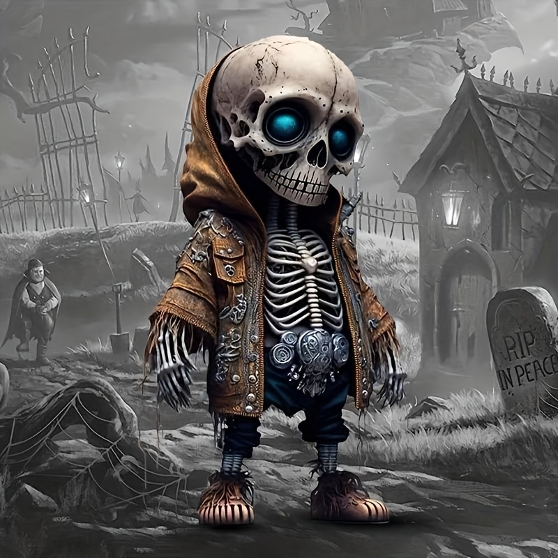1pc Halloween Cartoon Skeleton Gothic Dekoration Harz - Temu Austria