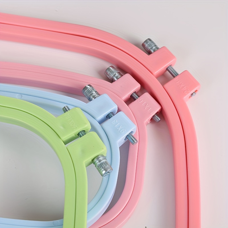 Pastel Coloured Embroidery Hoops, Square Plastic Colourful Hoops
