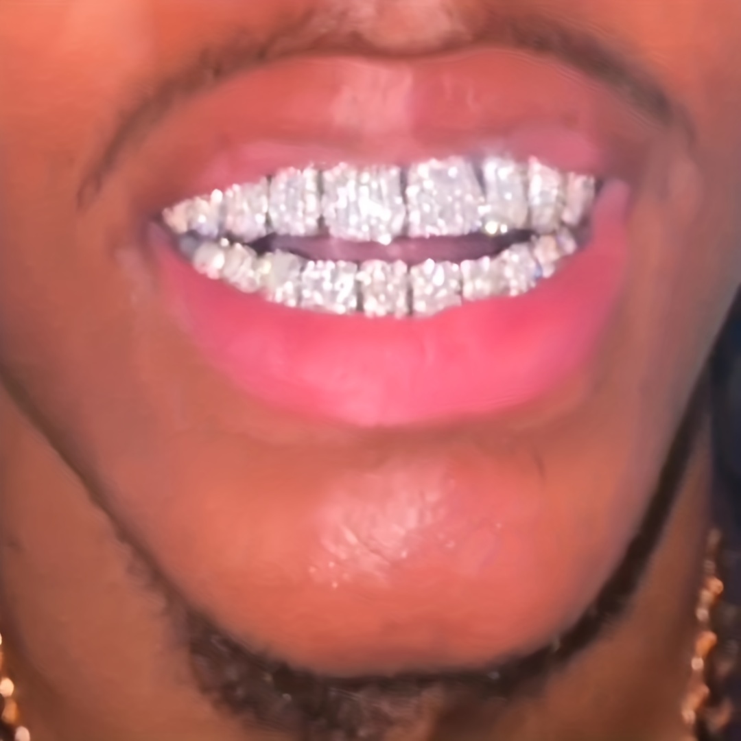 1pc Hip Hop Cubic Zirconia Dientes Grillz Dientes Inferiores - Temu