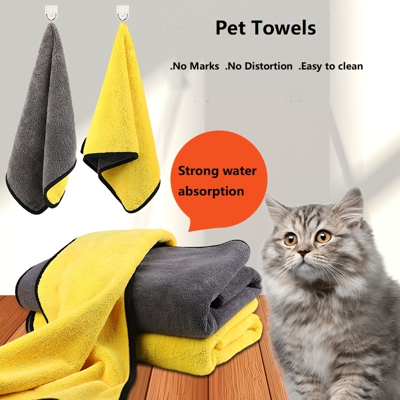 Pet Towels Soft Fiber Towels Water-absorbent Coral Fleece Bath Towel For  Cat And Dog Bathing Supply - Temu
