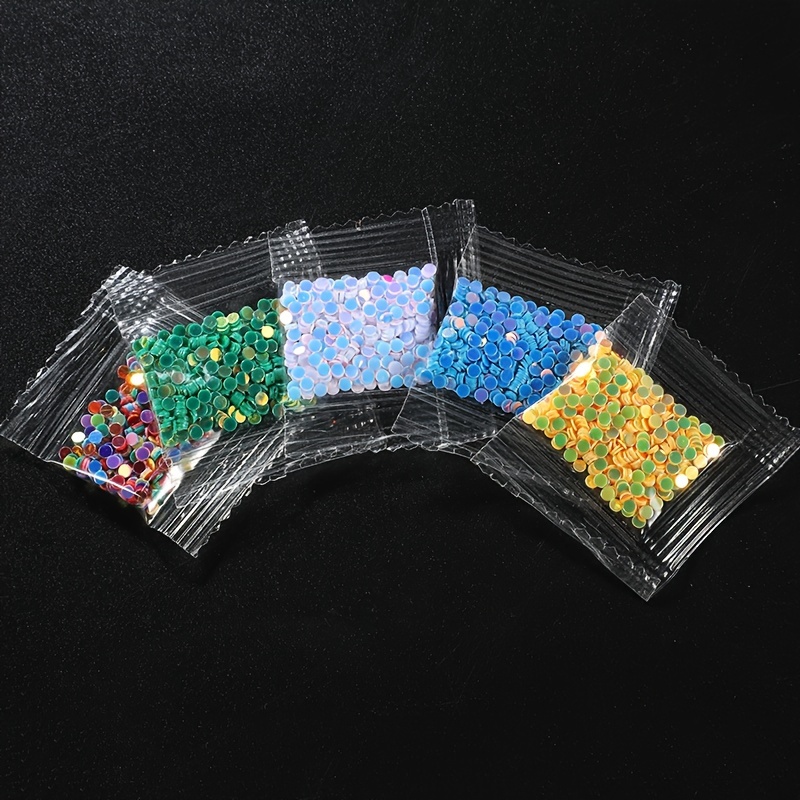 5 Bag Colorful Geometric Round Sequins Flakes Uv Epoxy Resin - Temu