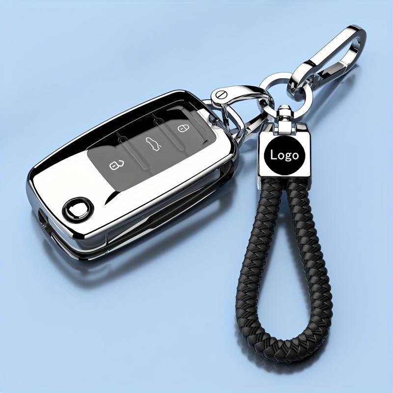1 set Coque clé de voiture & Porte-clés compatible avec Volkswagen