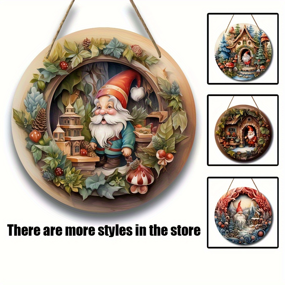 2d Christmas Gnome Wooden Hanging Ornaments gnome Wood - Temu