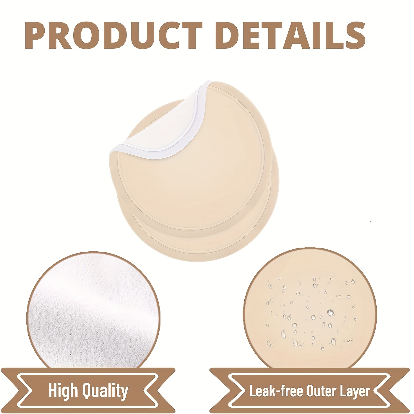 4 Castor Oil Breast Pads Reusable Organic Castor Oil Nursing Pad Leak-Proof Washable Soft Castor Oil Compress Breast for Women Relaxing Sleeping (