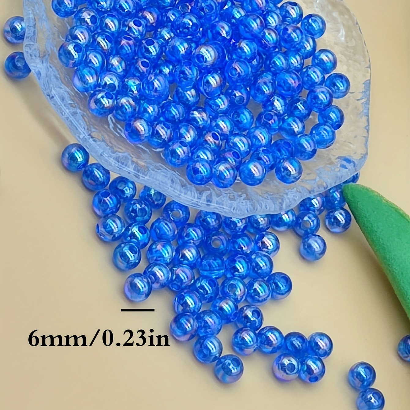 Round Plastic Beads Transparent Bright Blue Beads Shiny - Temu