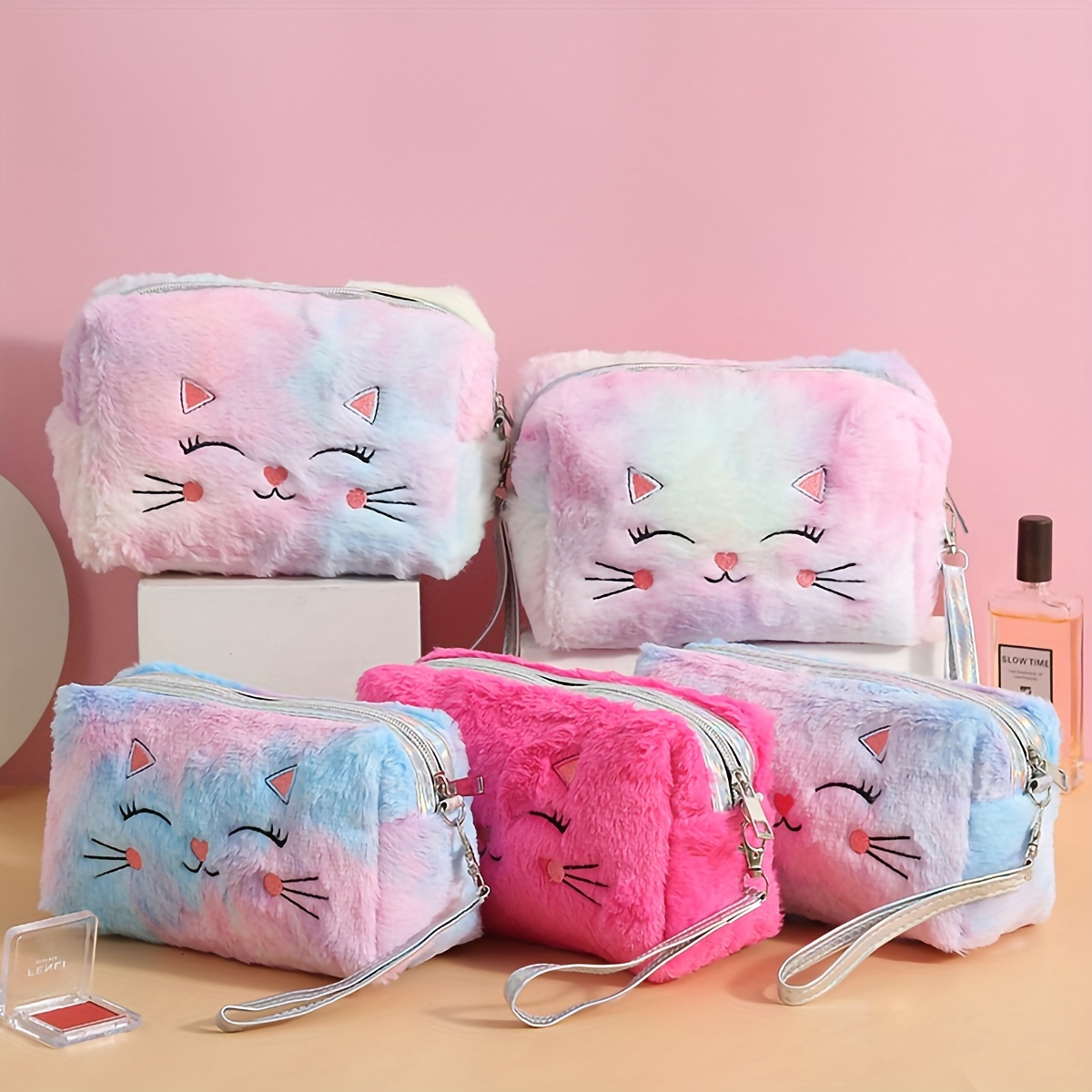  Neceser de viaje para colgar – Lindo gato unicornio cosmético  bolsa de maquillaje bolsa organizador para mujeres y niñas impermeable :  Belleza y Cuidado Personal