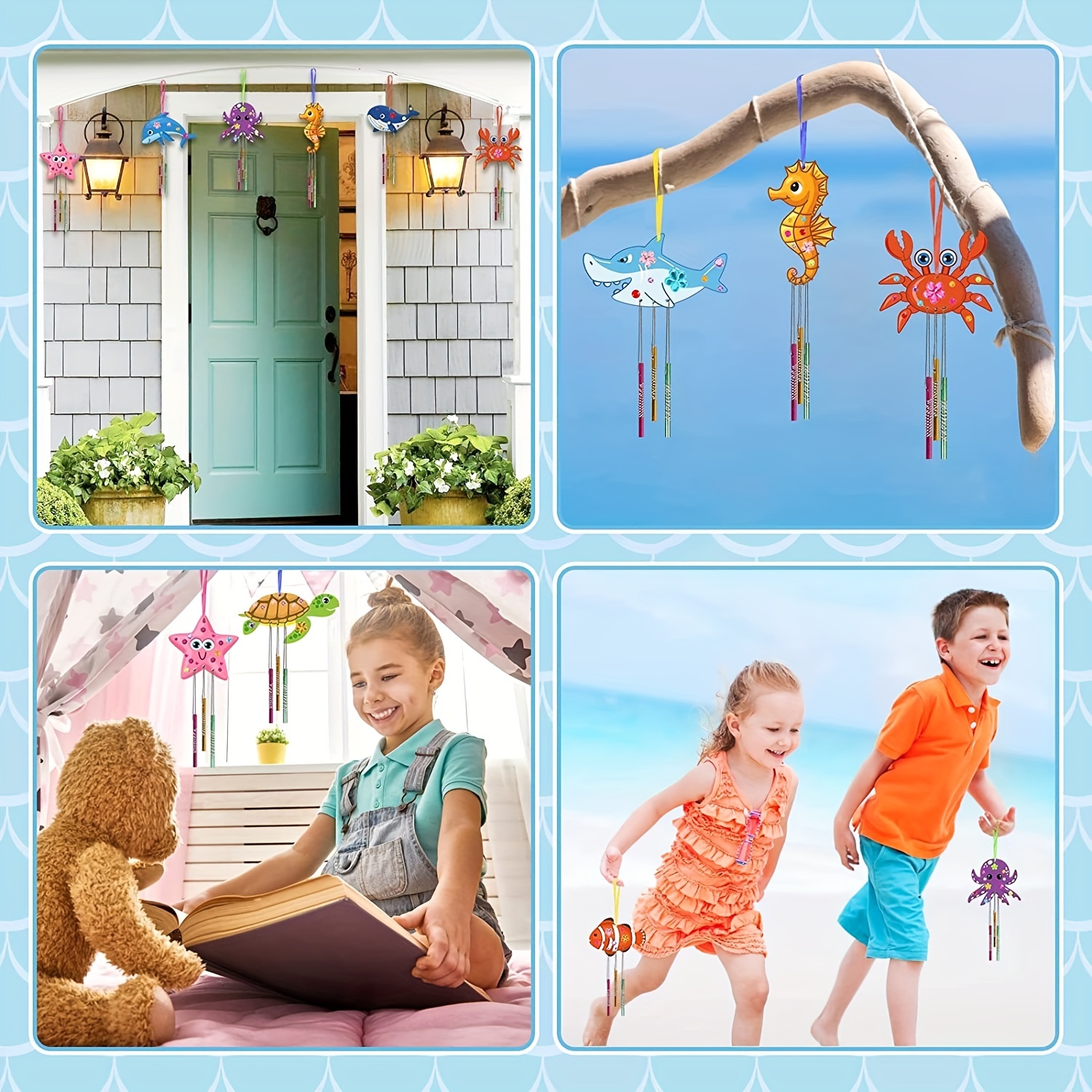 Wind Chime Kit For Kids Make Your Own Ocean Animals Temu New Zealand