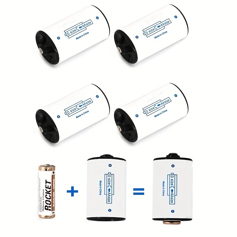 Sleeves and spacers turn AA or AAA batteries into C- or D-cell